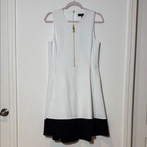 Donna Karan White and Black Mini Dress